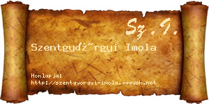 Szentgyörgyi Imola névjegykártya